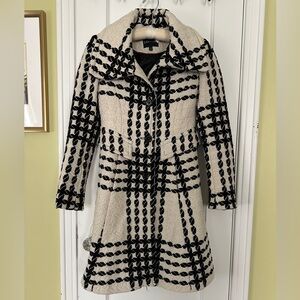 Express Cream and Black Winter Dress Coat